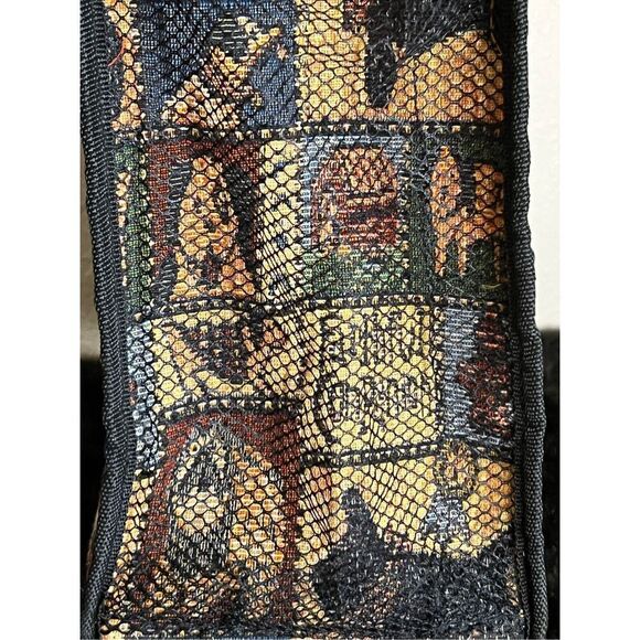 Tapestry Dog Themed Wheeled Shopping Tote With Zipper Closure - Picture 7 of 8